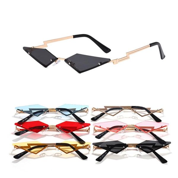 

Fashion Cat Eye Sunglasses Designer Women Metal Rimless Sun Glasses Lady Trend Sunglass UV400 Shades Eyewear, White;black