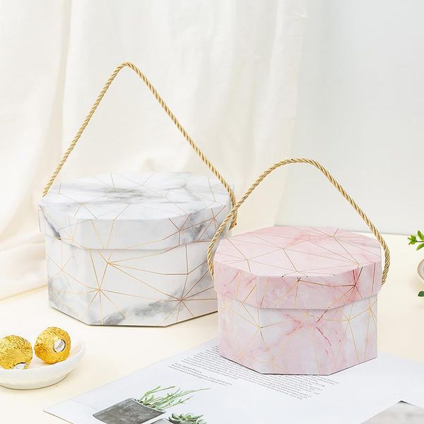 

polygon creative gift box portable florist flower packaging birthday wedding party tote bag candy chocolate storage wrap