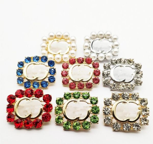 

2022 european and american multicolor diamond letter brooch high-end rhinestone sweater suit accessories women fast delivery, Gray