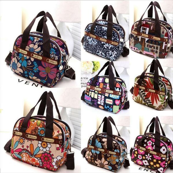 

fashion women casual nylon cosmetic bags waterproof tote make up print shoulder handbags beach