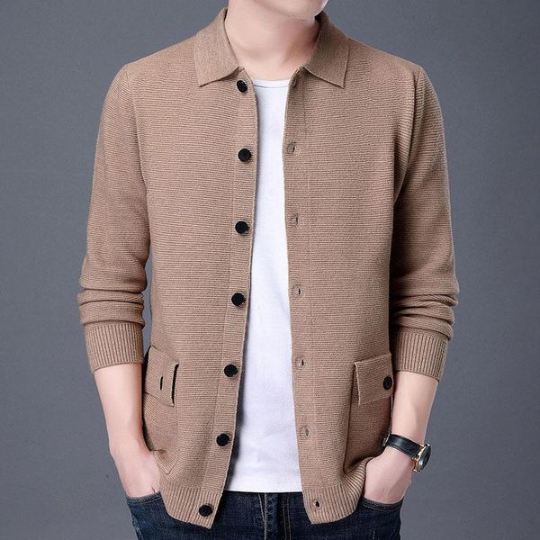 

men's sweaters lapel knitted brand 2021 sweater autum cardigan fashion vintage winter men casual woolen coats jacket man clothes, White;black