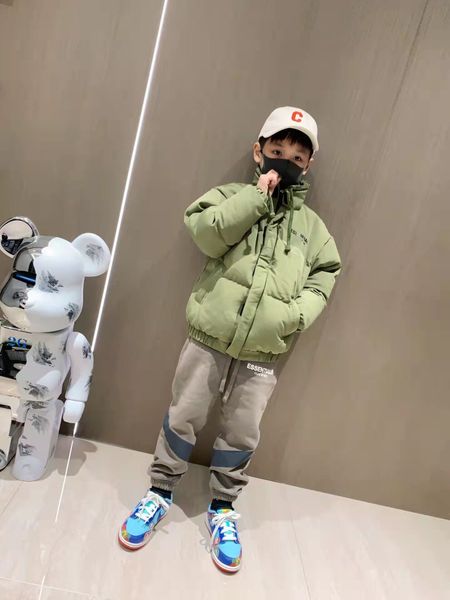 

kids designer classic letter embroidery down coat printing parka winter jacket children feather overcoat parent-child outfit jackets, Blue;gray