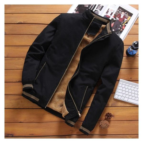 

men's jackets fleece pilot jacket winter warm male fashion baseball hip hop coats slim fit outwear, Black;brown