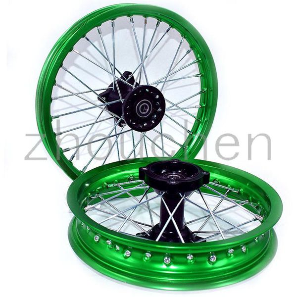 

motorcycle wheels & tires 1.40-14 inch front 1.85-12 rear rims aluminum alloy wheel black hub for klx crf kayo bse dirt pit bike