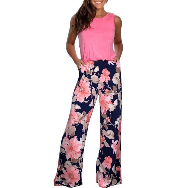 

women's jumpsuits & rompers women floral off shoulder sleeveless jumpsuit long overalls playsuit, Black;white