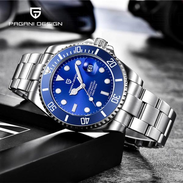 

wristwatches pagani design fashion luxury business mechanical automatic watch sales men's japan nh35a movement sapphire stainless steel, Slivery;brown