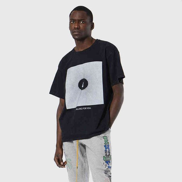 

custom acid wash streetwear tshirts men drop shoulder hip hop oversize rhude t shirt round neck short summer 3d, White;black