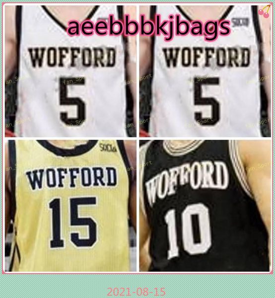 

ncaa college wofford terriers basketball jersey 14 drew cottrell 15 trevor stumpe 21 tray hollowell 24 keve aluma custom stitched, Black