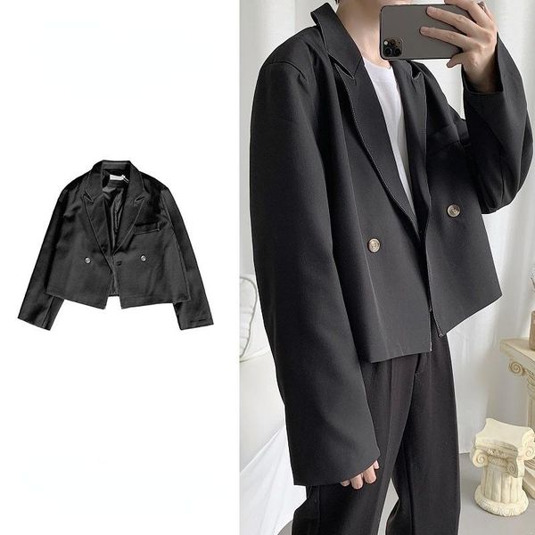 

men's suits & blazers 2021 spring autumn fashion clssic japanese style smart casual short single breasted skinny business, White;black