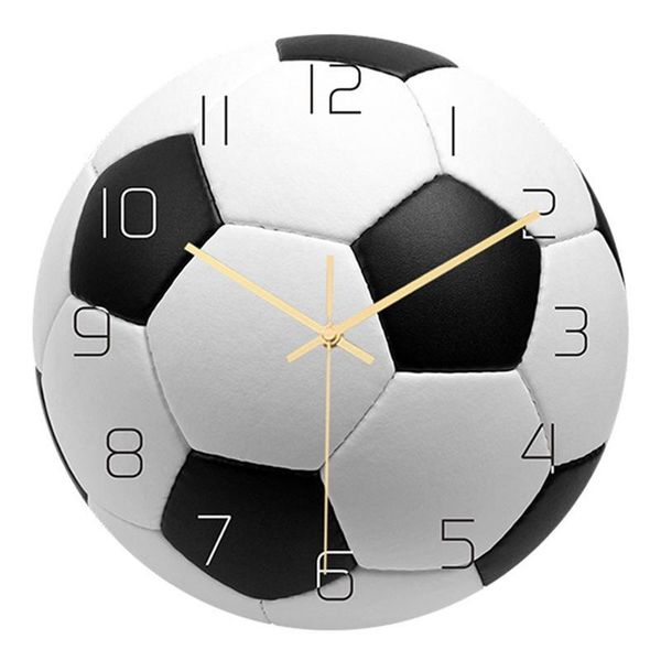 

football wall clock acrylic footballs design hanging mute decorative clocks decor home