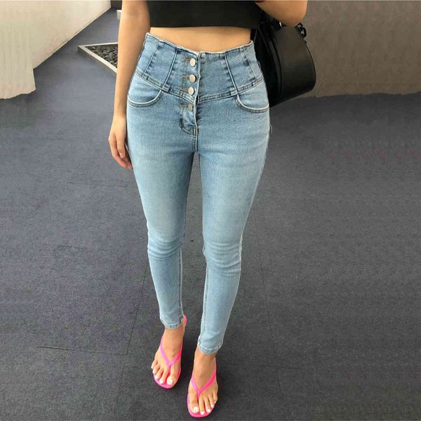 

jeans korean style high waist boyfriend mujer slim ladies denim trousers streetwear casual mom jeans 6b26 9q0x, Blue
