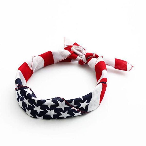 

scarves 50x50cm cotton sport pocket square scarf american flag stripes star print headband bandana hip-hop wristband hair wrap, Blue;gray