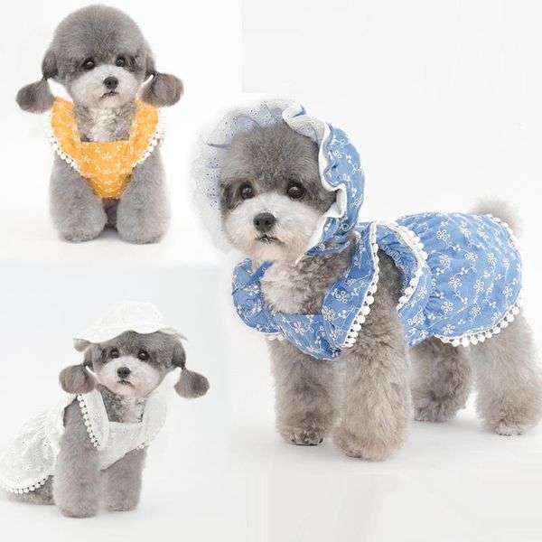 

dog apparel summer overalls jumpsuit small clothes hat cap cute puppy costumes pants headwear drop pet products clothing