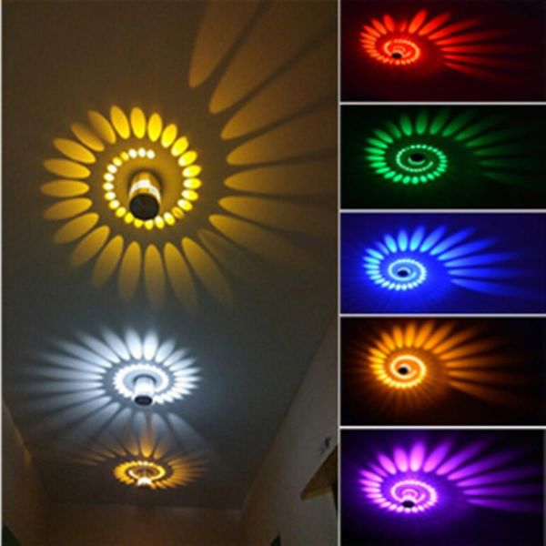 Spiral Delik LED duvar lambası, aileyi dekore etmek için uzaktan kumanda ile dimmabable ktv bar düğün salonu ışıkları