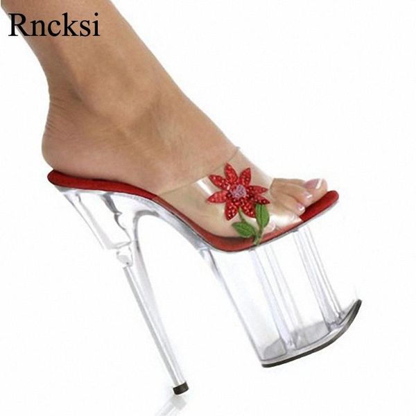 

rncksi flowes women 20cm super high heel platforms pole dance model shoes lady wedding party slippers dress, Black
