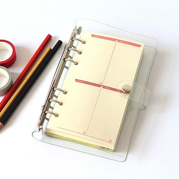 

notepads a5/a6/a7 pvc notebook notepad sheet shell cover file folder 6 holes binder diy, Purple;pink