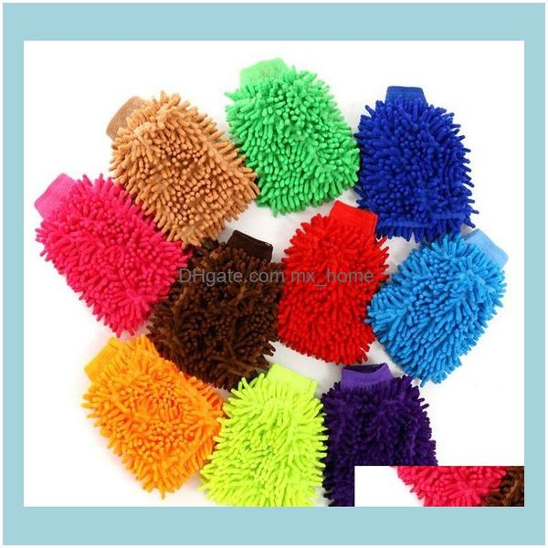 Outra organização doméstica Organização Home Gardencar Microfiber Chenille Luvas de limpeza de coral Anthozoan Sponge Wash Ploth Car Llov Limpo