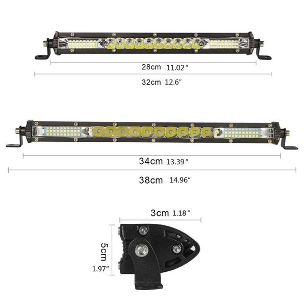 

working light 12/13 inch led work bar single row combo spot flood for cars atv