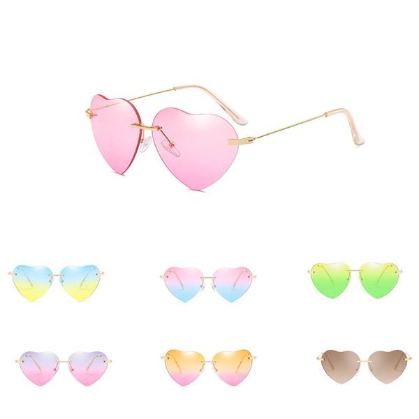

heart sunglasse classic retro love sun glasses trend women eyeglasses diffraction summer casual sunglasses, White;black