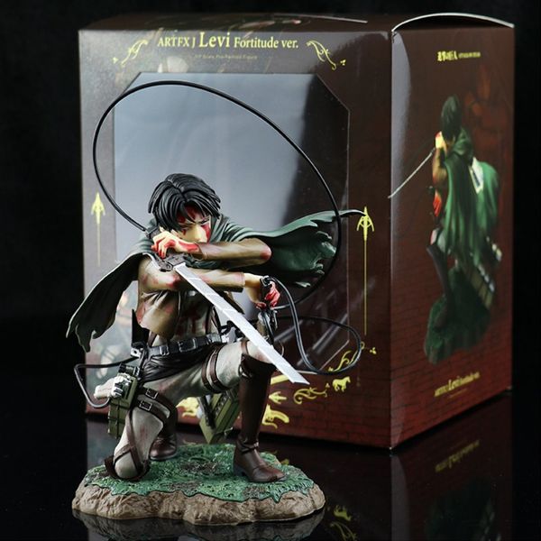 Rivale Ackerman Actionfiguren Anime Angriff auf Titan Modell Spielzeug 18 cm Levi Figur PVC Sammlung Statue X0503