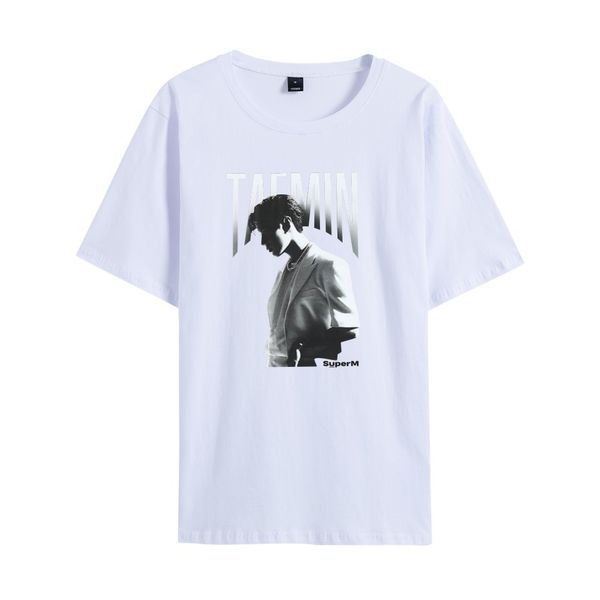 

super m short sleeve t-shirt, White;black