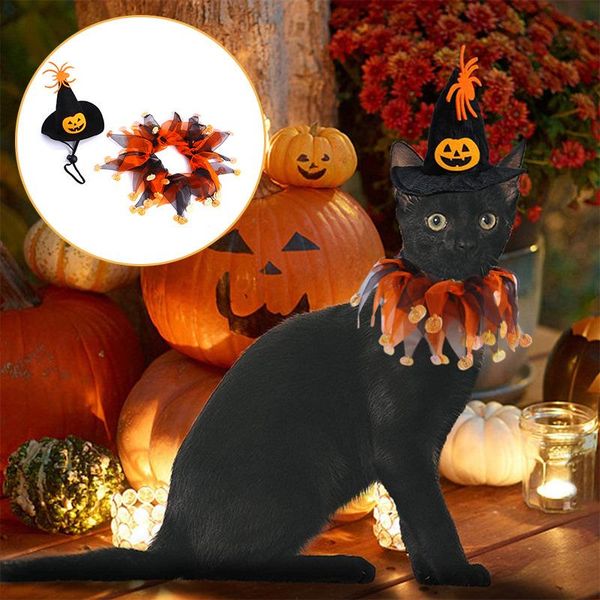 

cat costumes halloween costume set collar witch hat cute apparel small pet rat cats holy day scarf holiday clothing