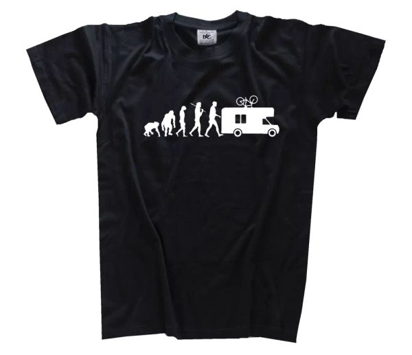 

standard edition caravan camper evolution campeggio vacanza t-shirt, White;black