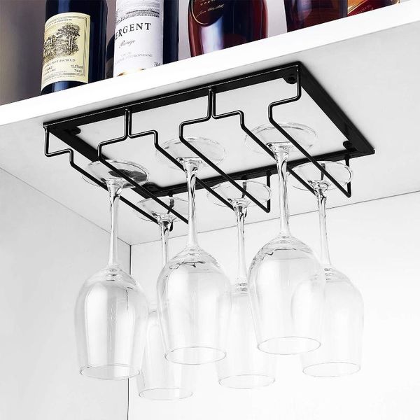 

tablewine racks metal iron bar under cabinet display hanging shelf stemware glass holder goblet rack organization tools