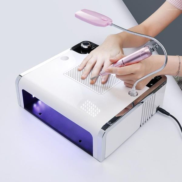 

electric nail drill polisher 3 in 1 dust cleaner vacuum suction machine manicure devic gel file curing dryer & accessories1