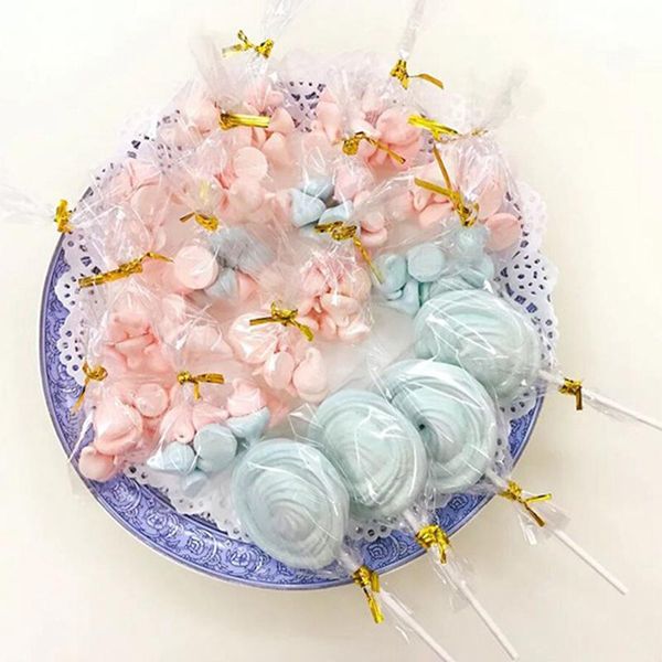 

100pcs packaging bags transparent diy cookie candy bag for wedding birthday party gift lollipop biscuit baking wrap