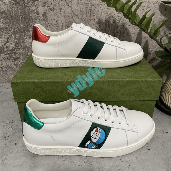 

2021 new mens womens shoe bee snake tiger casual genuine leather shoes embroidery classic trainers python embroidered lover sneakers with bo, Black