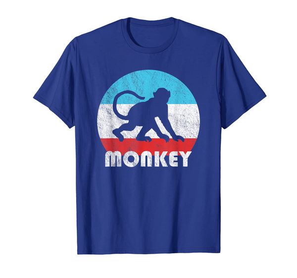 

monkey vintage retro silhouette gift t-shirt, White;black