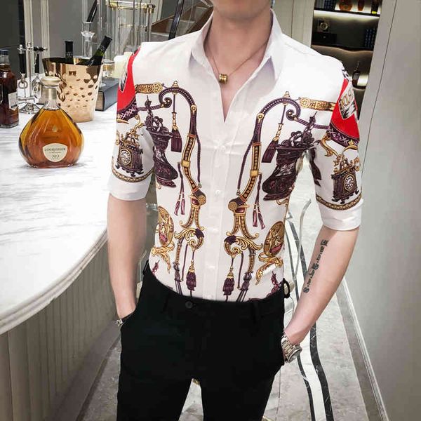 

t shirts male shirt printed half sleeve, black/white, summer 2021 fashion, streetwear, slim fit casual shirts, club, dance dress 3xl-m idr8, White;black