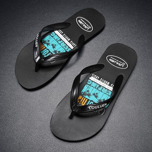 

slippers 2021 summer flip flops men soft sole indoor home comfort non-slip fashion casual outdoor lightweight beach sandals, Black