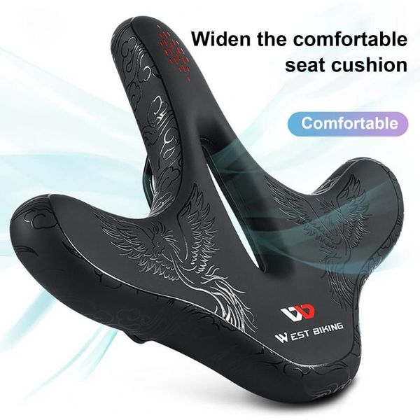 

bike saddles saddle comfortable cycling vent hole absorption mtb soft hollow breathable part accessory