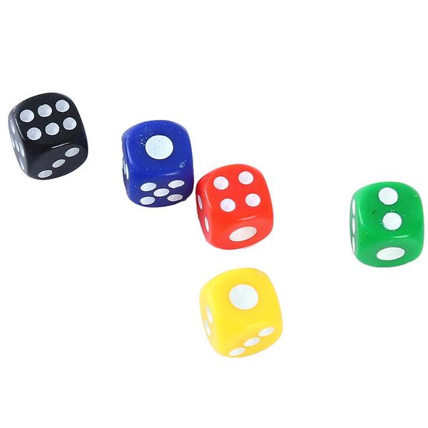 

party masks 100pcs acrylic13mm 5 colors round corner dices for table game board card children toys school supply