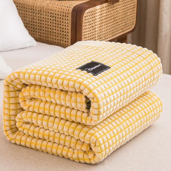 

blankets soft and skin-friendly japanese-style simple milk velvet thickened warm siesta coral blanket cozy breathable health