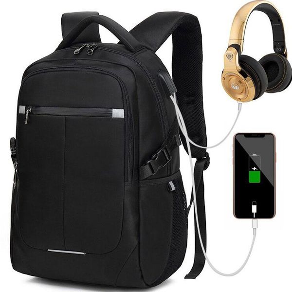 

backpack casual simple 15.6 inch men usb outdoor multifunction travel female large capacity waterproof student bag