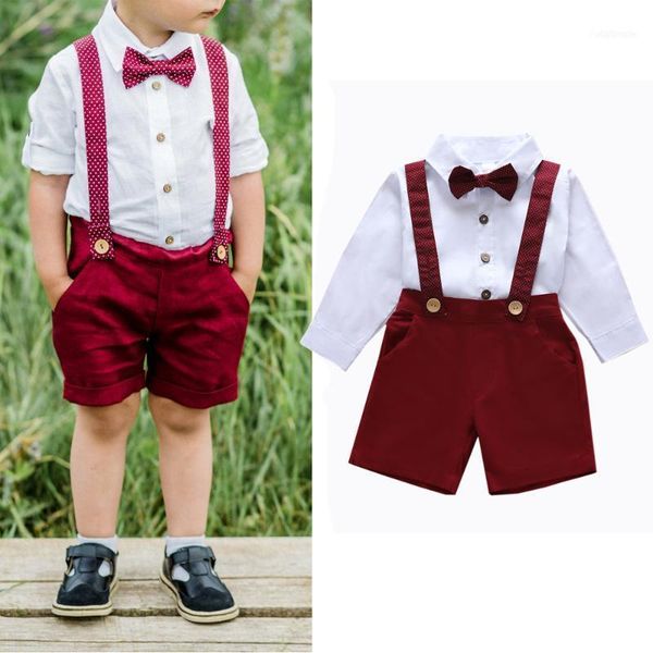 

fashion toddler boys clothes summer set white boy shirt + shorts sets for kids1
