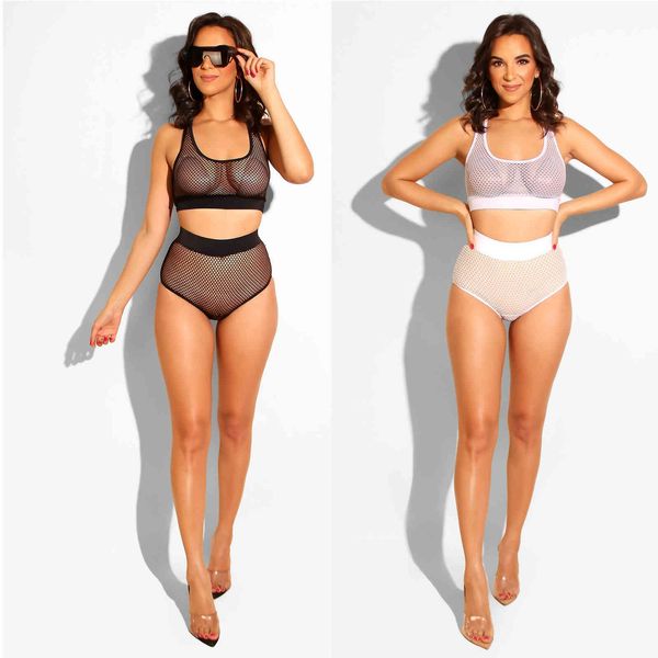 

sets lingerie 2021 women's fun fashion two piece mesh set, Black;white