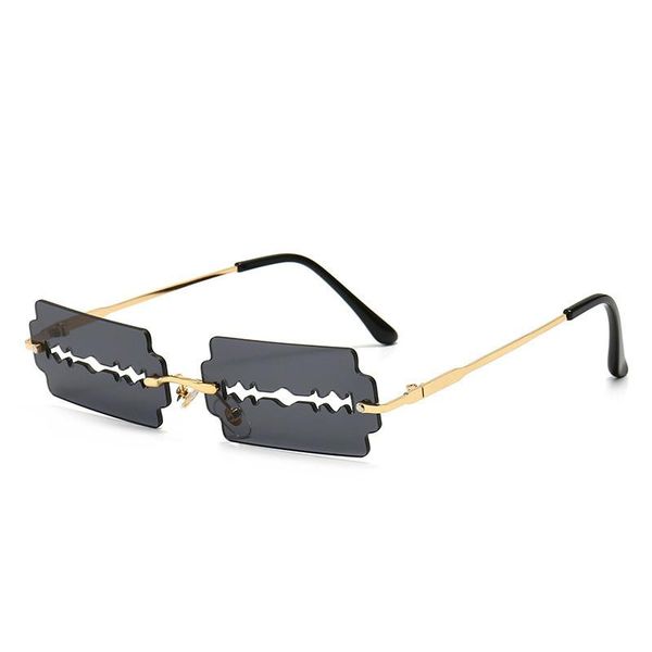 

frameless personality hollow blade woman sunglasses retro unique funny party catwalk men sun glasses, White;black