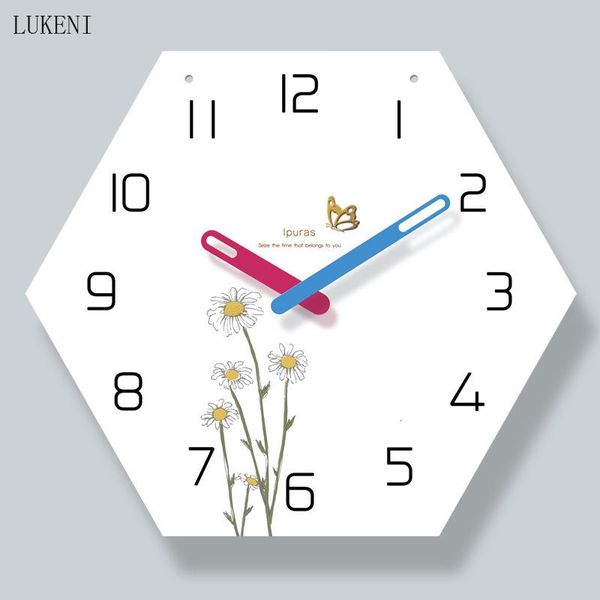 

wall clocks small chrysanthemum hexagonal 14-inch lanyard clock home decor