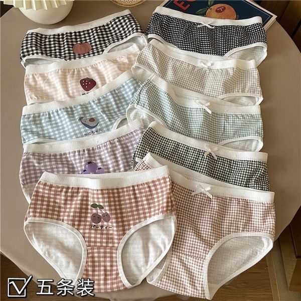 

women's shorts autumn women panties korean 2021 fashion color middle waist lovely girl comfortable triangle female student, White;black
