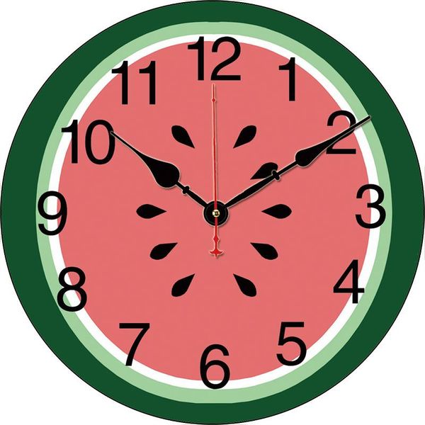 

kitchen wall clock 12 inch watermelon unique silent battery operated funny round wooden watches clocks