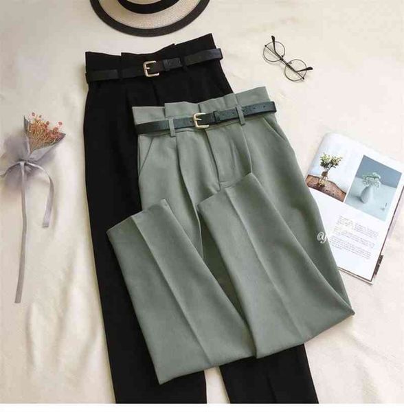 

korean radish harem pants slim and versatile, casual suit , high waist pipe 210429, Blue