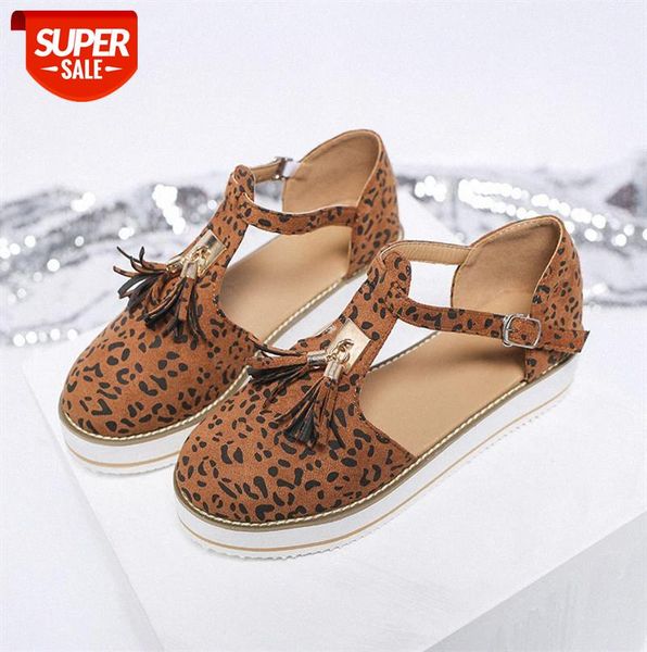 

fringed round toe hollow buckle one-word single shoes large size women #js4k