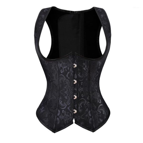 

bustiers & corsets bustier corset for women strap to wearout gothic underbust vest slimming waist training brocade plus size, Black;white