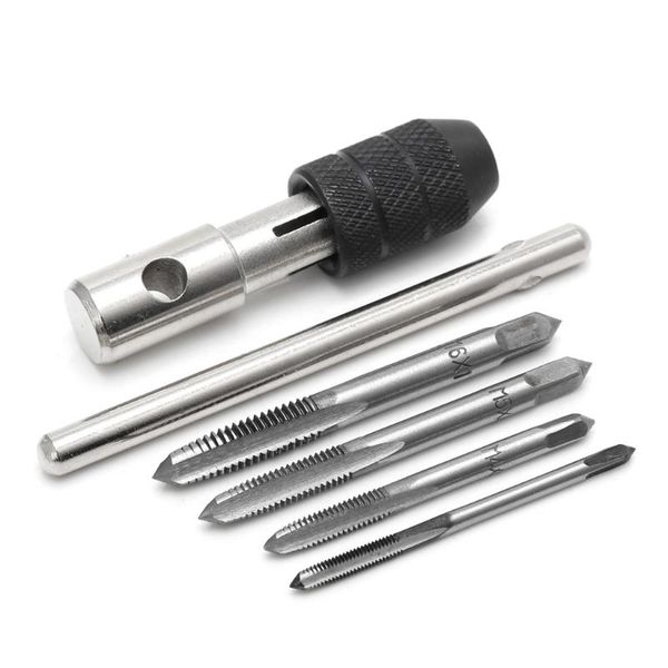 

pcs t type hand screw thread taps drill kit m3 m4 m5 m6 set w/wrench hx6d tools