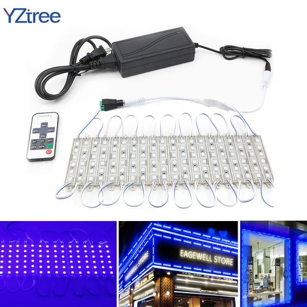 

super bright smd 5054 led module light 6leds dc12v waterproof store window lights advertisement lamps (blue) modules
