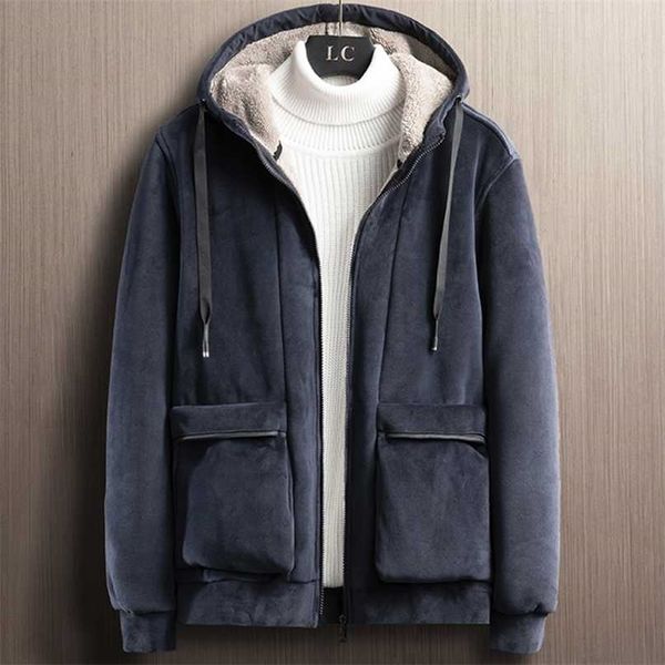 Marke Winter Dicke Warme Fleece Jacke Männer Mit Kapuze Windjacke Outfits Weiche Samt Thermische Mäntel Große Größe 6XL 7XL 8XL 211110